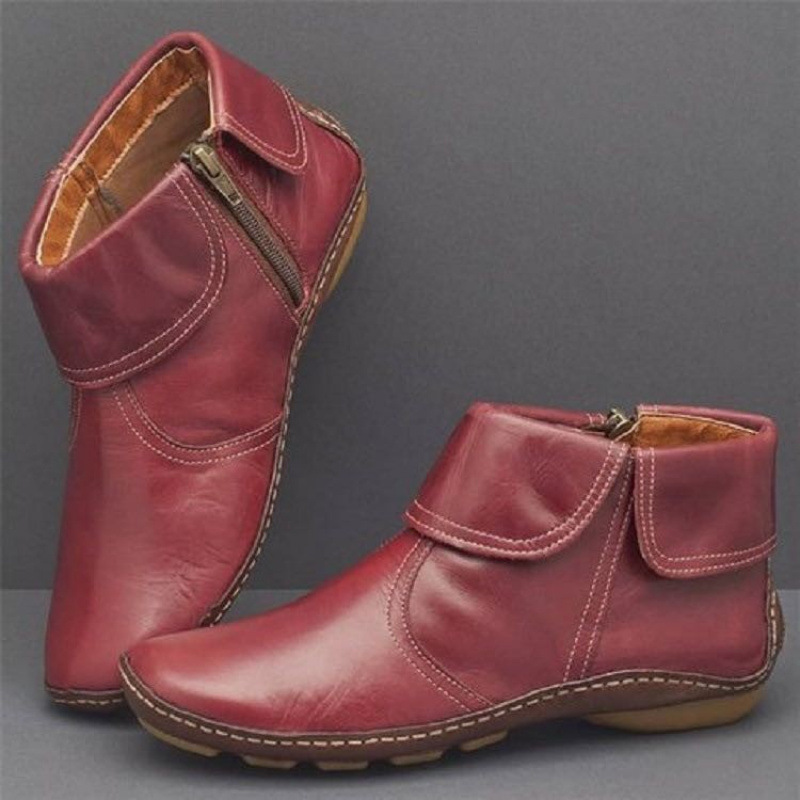 Stivaletto basso da donna con cerniera laterale in camoscio