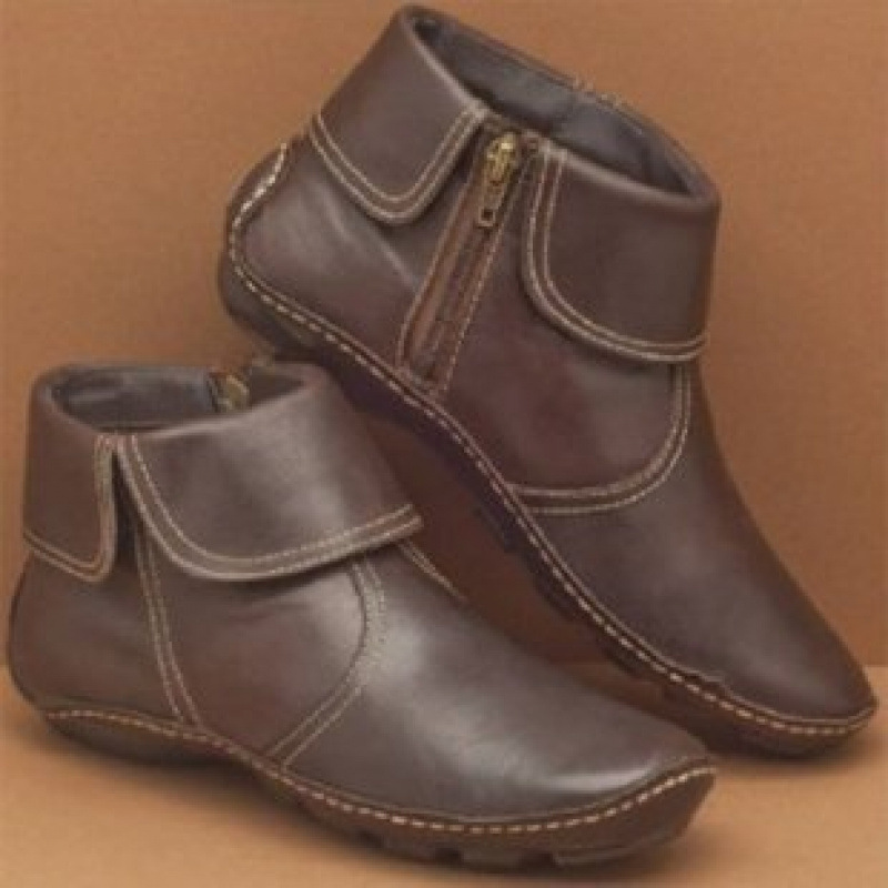 Damen Kurzschaftstiefel aus Veloursleder mit seitlichem Reißverschluss 3