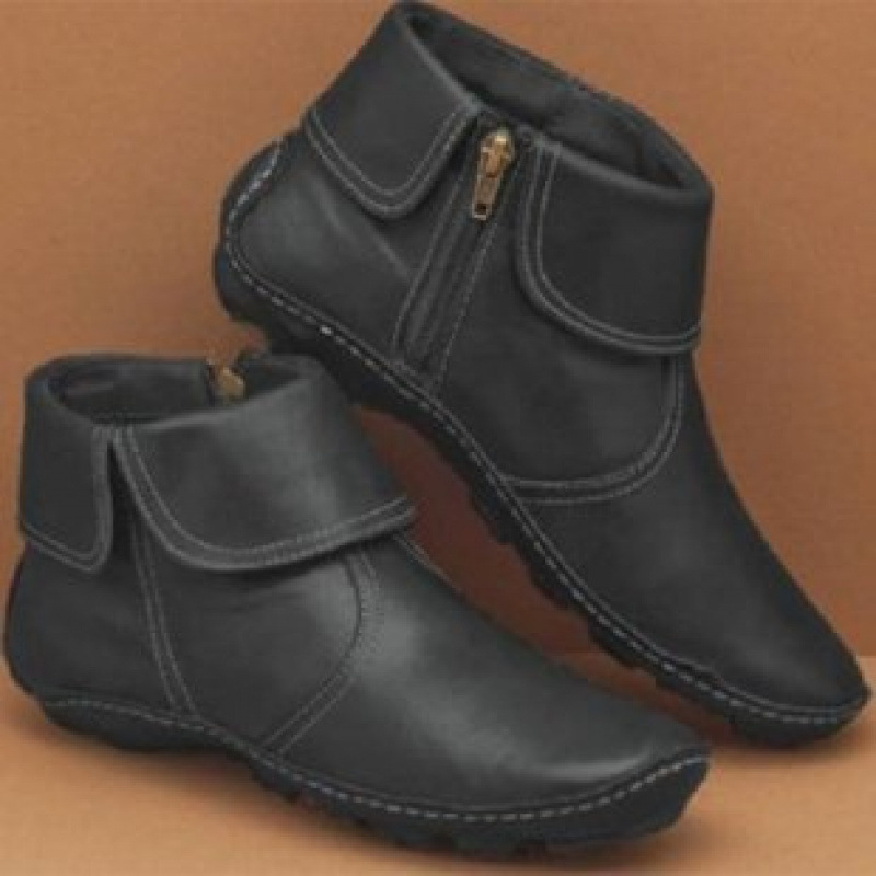 Damen Kurzschaftstiefel aus Veloursleder mit seitlichem Reißverschluss 4