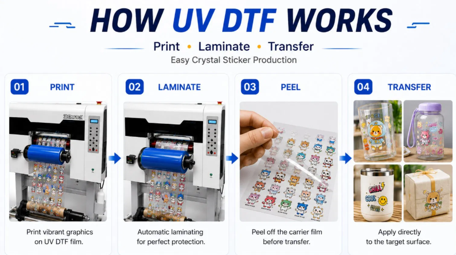 Stampante UV DTF A3 per etichette a cristallo 3